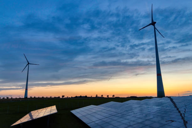istock renewable energy: wind turbines and modern solar panels (HDRi) 1333359048