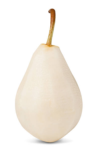 Peeled fresh pear fruit stock photo