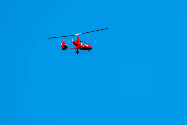 white gyroplane in sky, Ultralight gyroplane