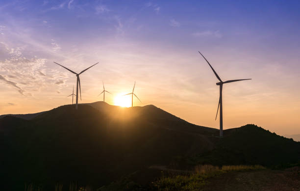 istock Wind power equipment on the mountain 1333368425
