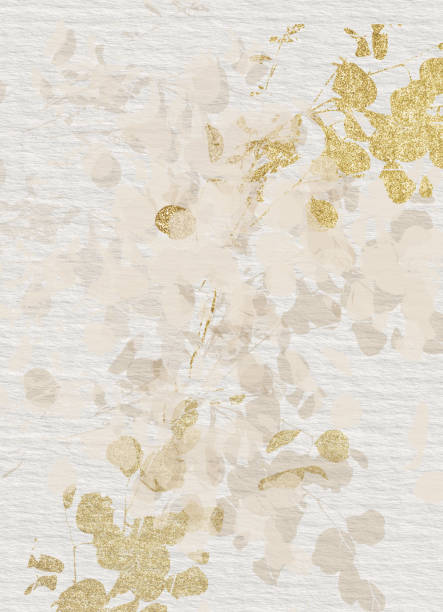 istock gold beige eucalyptus leaves watercolor paintings on paper texture 1333370863