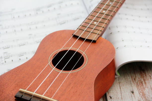 istock Antalya, Turkey, July 16, 2021. Musical instrument guitar with strings and notes 1333373072