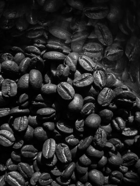 istock Coffee Beans Close Up in Black and White 1333373938