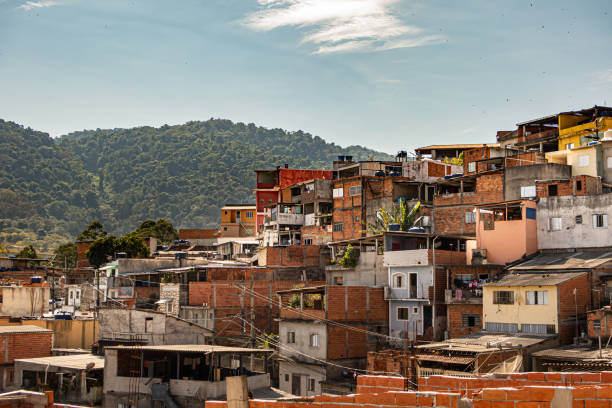Houses in a favela in Brazil