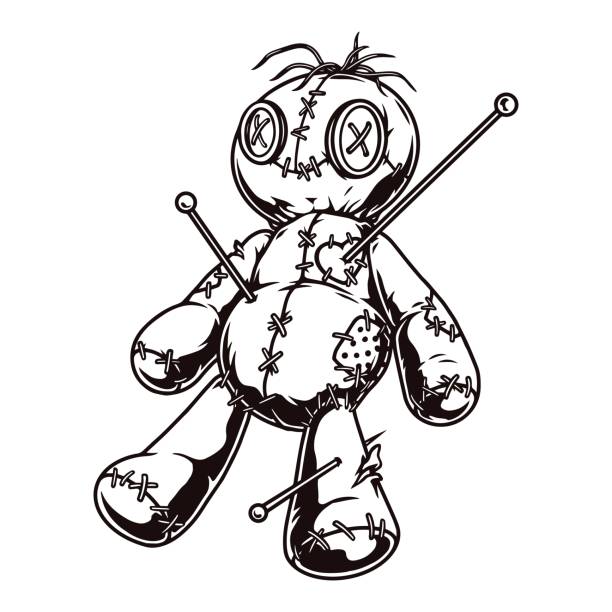 ilustrações de stock, clip art, desenhos animados e ícones de vintage concept of voodoo doll - voodoo