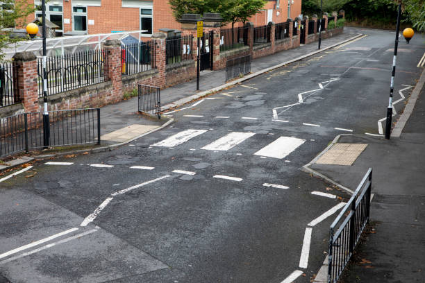 istock Zebra crossing outside a school, viewed from a high angle 1333383803