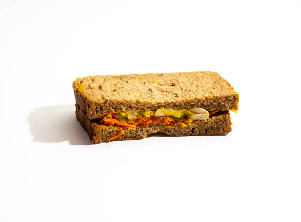 흰색 배경에 신선한 샌드위치 - club sandwich large bread breakfast 뉴스 사진 이미지