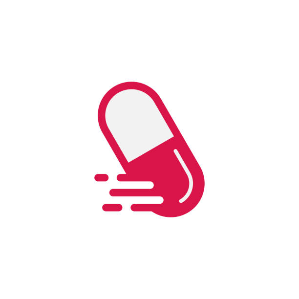 Art & Illustration delivery medicine, capsule pill logo template vector icon pill prescription capsule prescription medicine stock illustrations