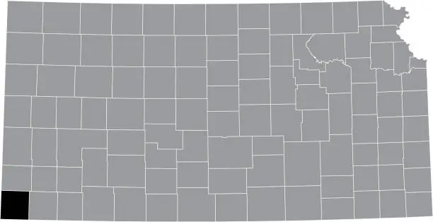 Vector illustration of Location map of the Morton County of Kansas, USA