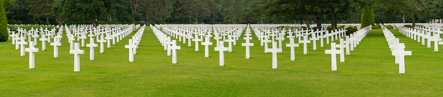 Colleville-Sur-Mer, France - 08 03 2021: Normandy American Cemetery and Memorial and the Garden of the Missing