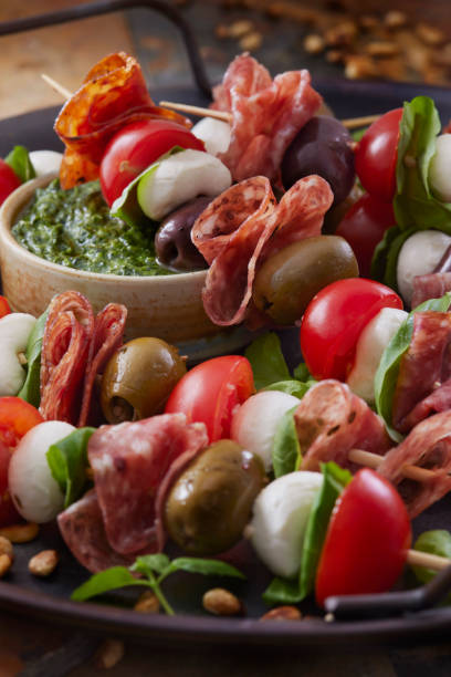 istock Antipasto Skewers with Basil Pesto 1333391768