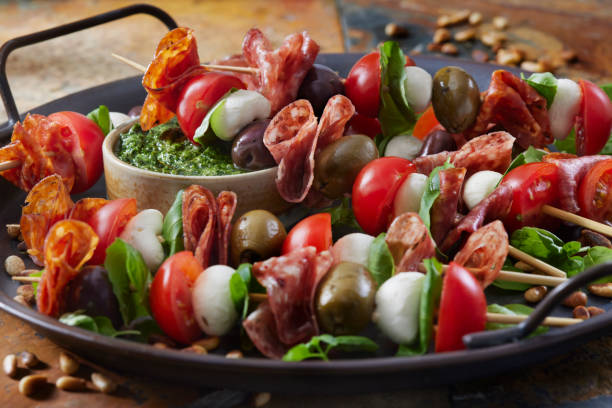 istock Antipasto Skewers with Basil Pesto 1333391785
