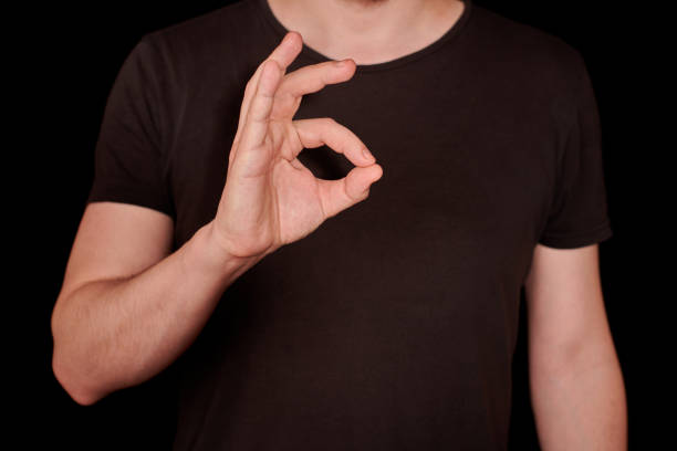 istock Thumbs up and OK signal man hand gesture 1333393565