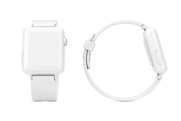 istock White Modern Smart Watch Mockup with Strap in Clay Style. 3d Rendering 1333397641