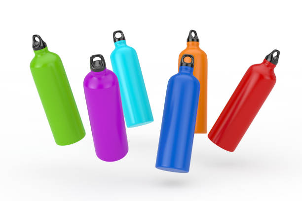 istock Set of Color Plastic Shaker Drinking Water Sport Bottles. 3d Rendering 1333397699