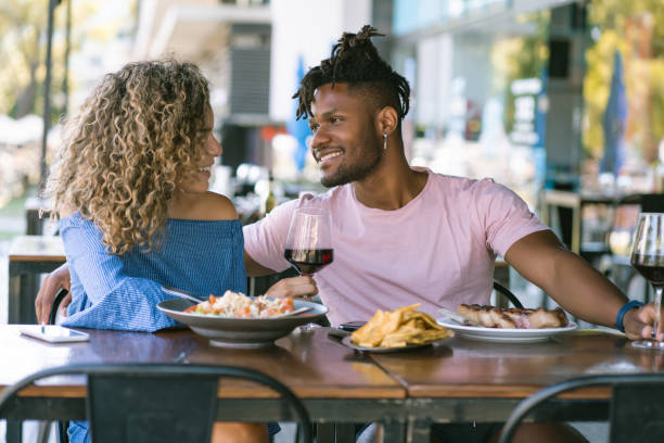 istock Couple having a date lunch at a restaurant. 1333399022