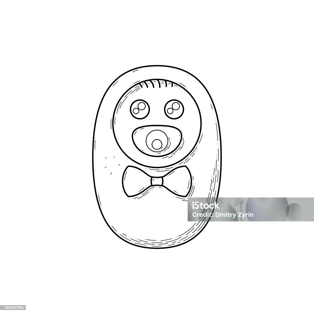 Abstract Baby Simple Abstract Hand Drawn Baby In A Bundle Birth Child Children Doodle ...
