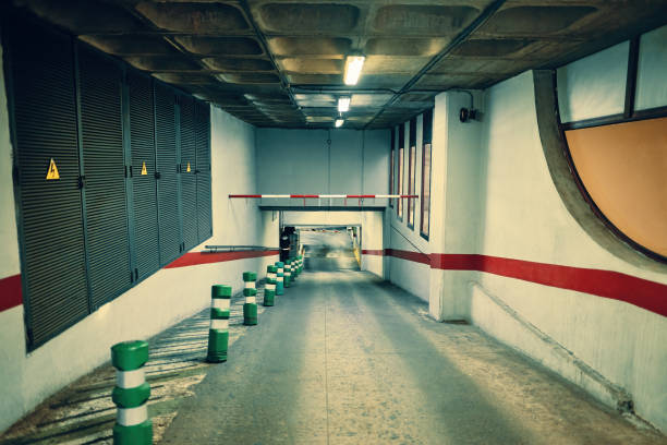 istock Entrance gate in underground parking 1333420211