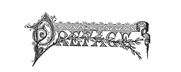 istock Antique illustration - World History - the word PREFACE with design around it 1333420808