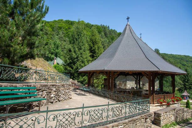 istock Prislop Monastery from Hunedoara County - Romania, July 2021, round pavilion 1333429663