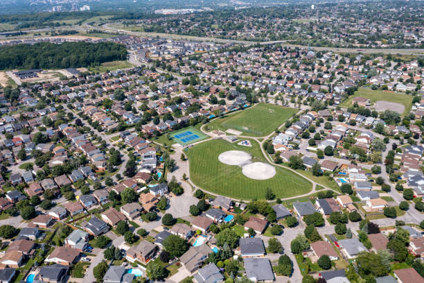 Aerial Townscape View, Thorold, St. Catharines, Canada