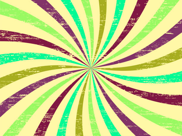 istock .Retro background with curved, rays or stripes in the center. Rotating, spiral stripes. Sunburst retro background with Grunge texture . Colorful colors. Vector illustration 1333433383