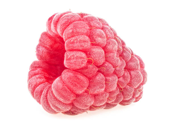 istock Fresh ripe raspberry isolated on a white background, close up. Sweet raspberry. 1333434747