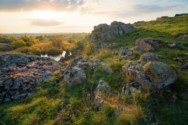 istock Aktovsky Canyon in Ukraine surrounded large stone boulders 1333437110