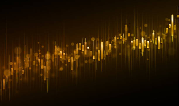 Gold price increasing background illustration Golden candles moving up to indicate price growth digital price stock illustrations