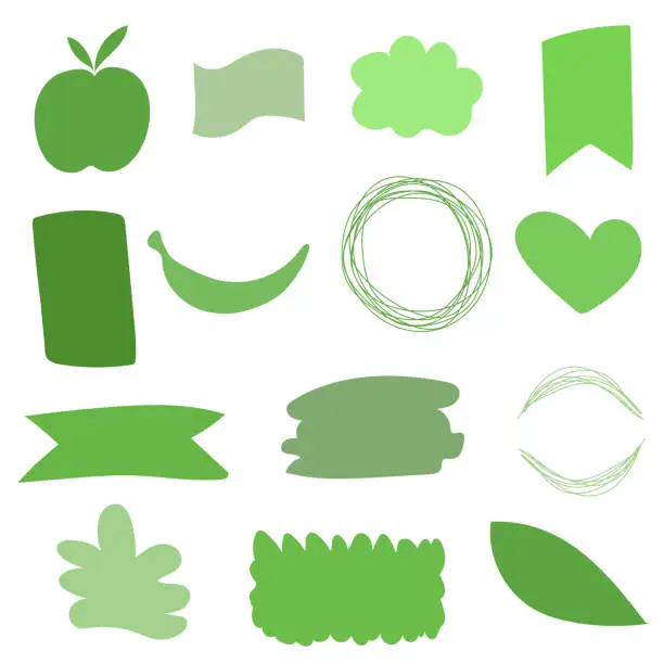 Vector illustration of Green Stickers Design