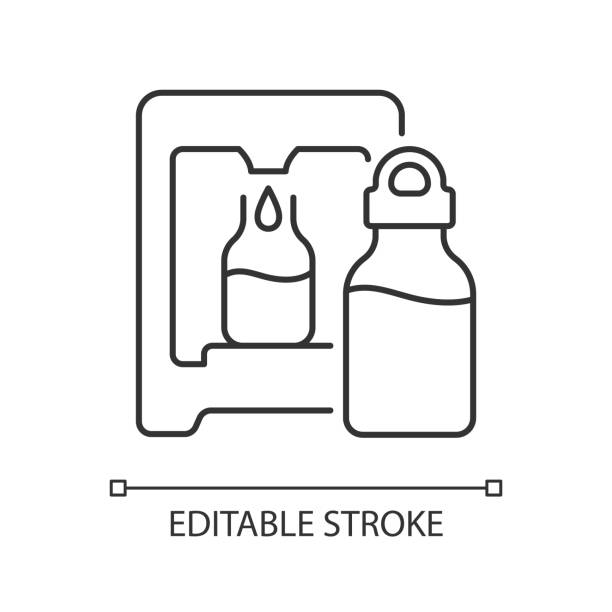 self service water refill station linear icon - 車站 幅插畫檔、美工圖案、卡通及圖標