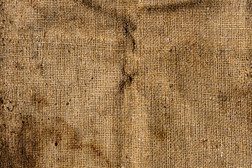 old Jute sack background, top view