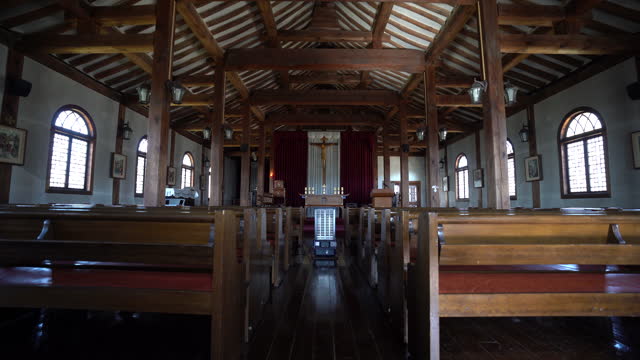 Cheongju, South Korea - Sep 2019: Cheongju Anglican Church is a hanok church of the Anglican Church of Korea located in Cheongju-si, South Korea. Built in 1935, it is also called the Passion Cathedral