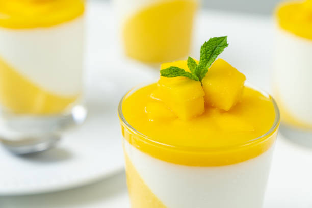 istock Italian dessert mango panna cotta 1333450856