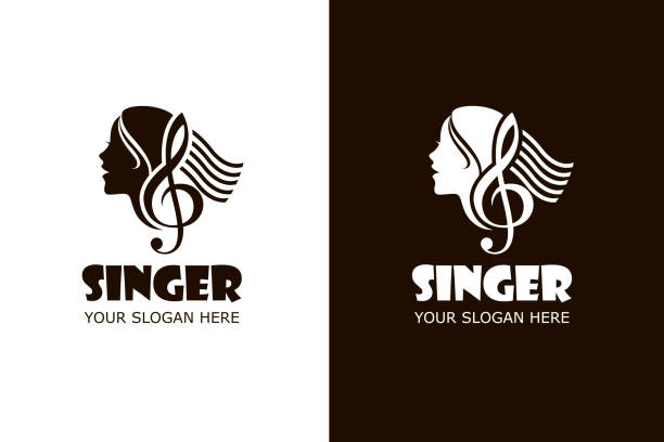 singende frauenikonen - silhouette singer singing group of objects stock-grafiken, -clipart, -cartoons und -symbole
