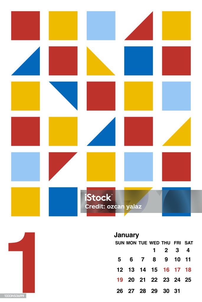 Calendars With Geometry Geometric Calendar Pattern Stock Illustration - Download Image Now ...