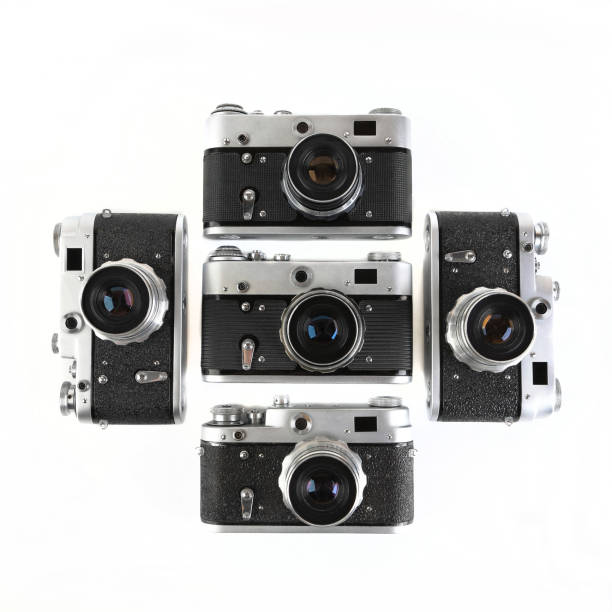 istock The old 35 mm film rangefinder cameras on white background. 1333457141
