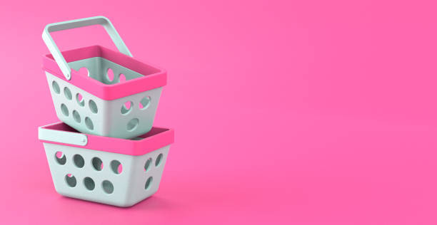 istock Shopping Basket with Colorful Background 1333457448