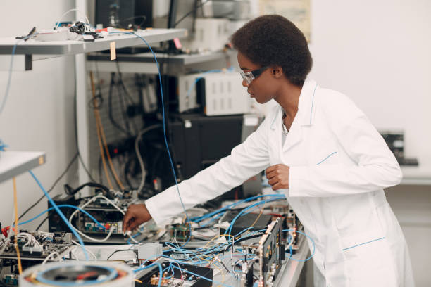 istock Scientist african american woman working in laboratory with electronic instruments 1333469656