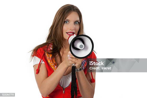 Business Woman With Megaphone Stock Photo - Download Image Now - Adult, Adults Only, Announcement Message