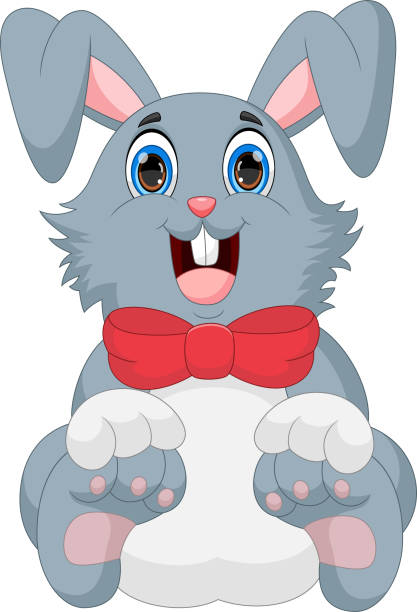 ilustraciones, imágenes clip art, dibujos animados e iconos de stock de conejo lindo de dibujos animados sobre fondo blanco - 2844