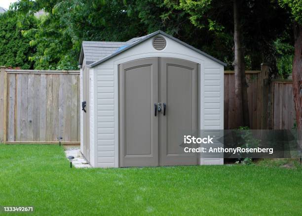 Backyard Shed Stock Photo - Download Image Now - Shed, Back Yard, Door