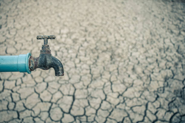 istock Landscape ground cracks drought crisis environment background. 1333493743
