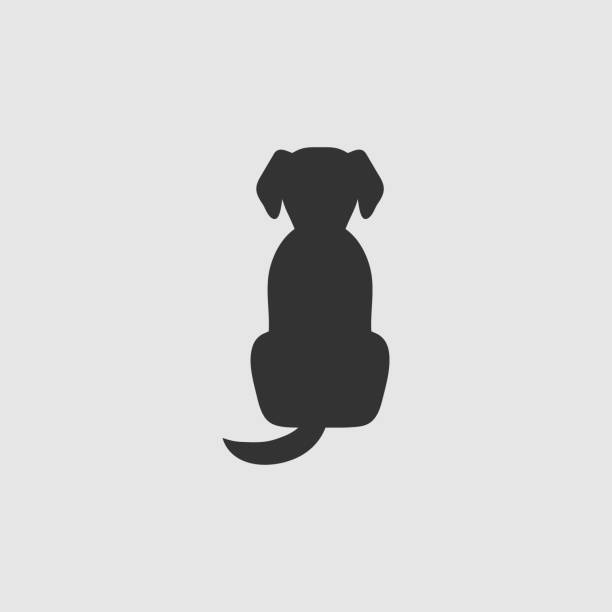 illustrazioni stock, clip art, cartoni animati e icone di tendenza di icona del cane isolato semplice vettoriale - cane