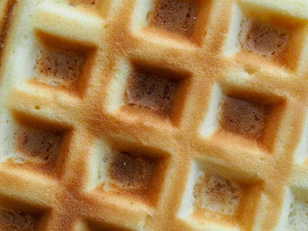 Square shape waffle background, food