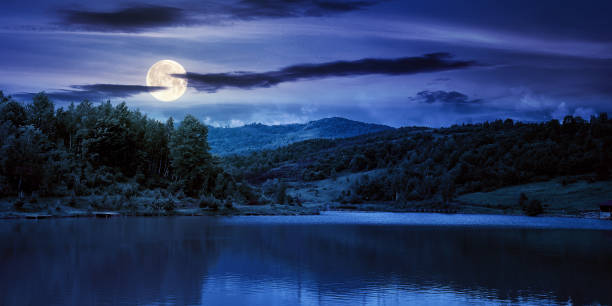 istock lake among mountain landscape in spring at night 1333504006