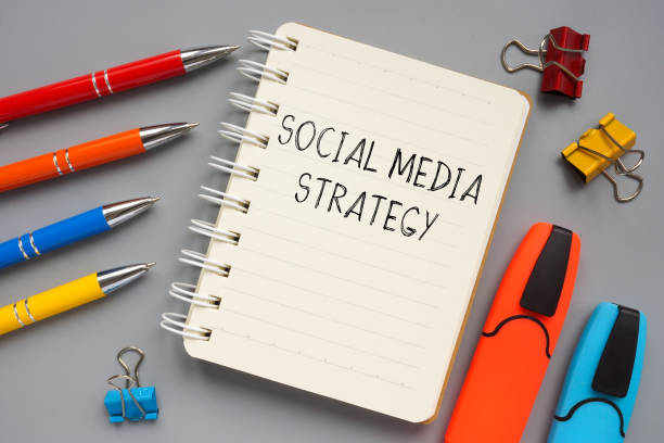istock Social media strategy plan handwritten on the page. 1333508582