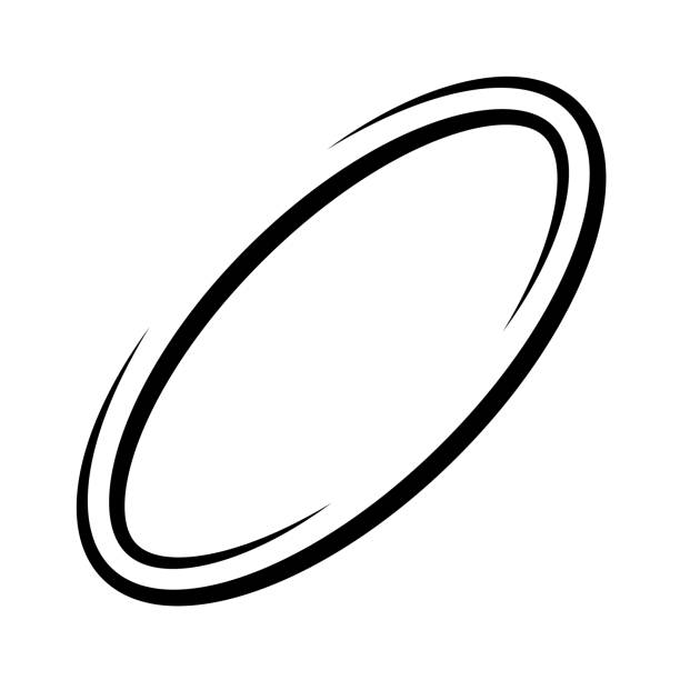 stockillustraties, clipart, cartoons en iconen met letter o zero ring planet saturn swoosh oval icon vector logo template illustration - ellips