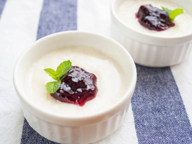 Panna cotta with blueberry jam