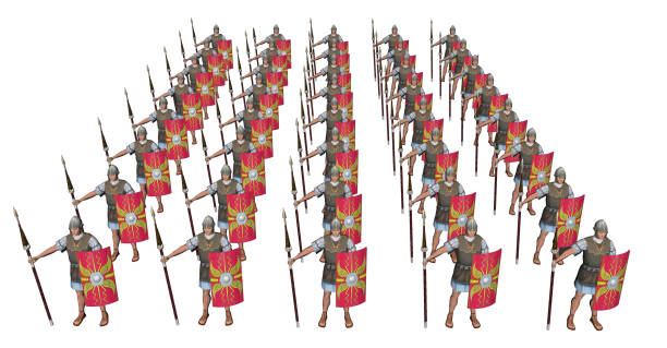 istock Roman legionaries isolated on white background 1333516112